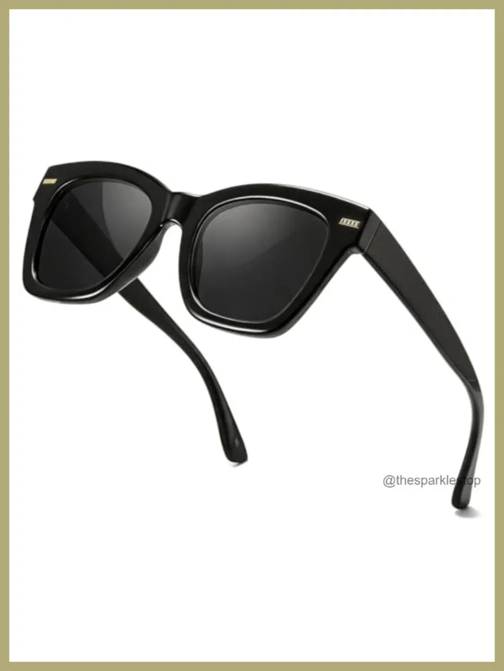 Retro Oversized Square Sunglasses for Women Polarized U400 Protection